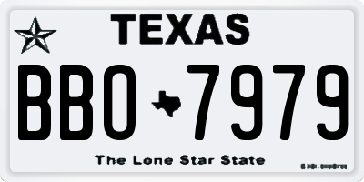 TX license plate BBO7979