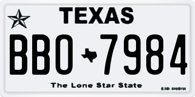 TX license plate BBO7984