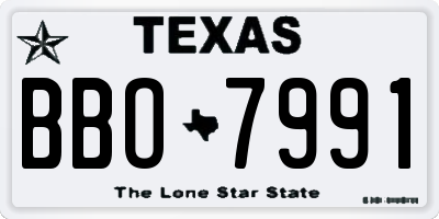 TX license plate BBO7991