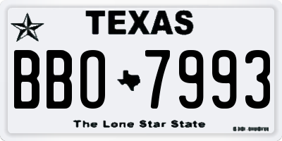 TX license plate BBO7993
