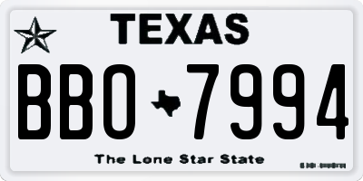 TX license plate BBO7994