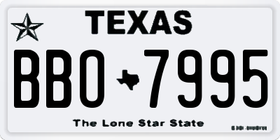 TX license plate BBO7995