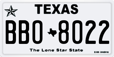 TX license plate BBO8022