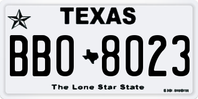 TX license plate BBO8023