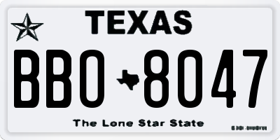 TX license plate BBO8047