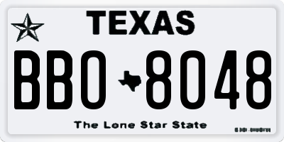 TX license plate BBO8048