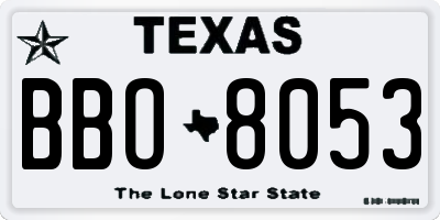 TX license plate BBO8053