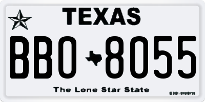 TX license plate BBO8055