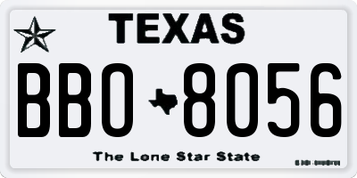 TX license plate BBO8056