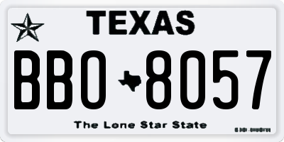 TX license plate BBO8057