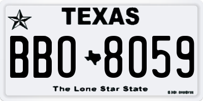 TX license plate BBO8059