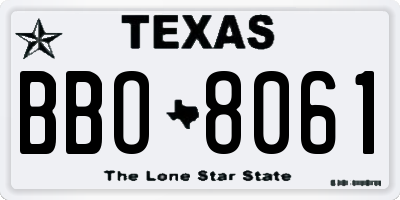 TX license plate BBO8061