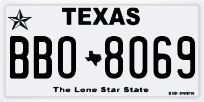 TX license plate BBO8069