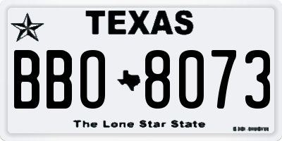 TX license plate BBO8073