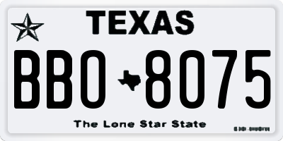 TX license plate BBO8075