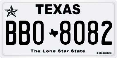 TX license plate BBO8082