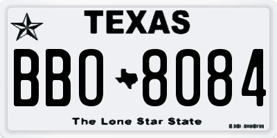 TX license plate BBO8084