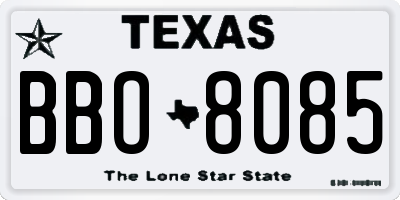 TX license plate BBO8085