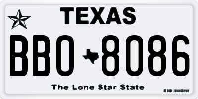 TX license plate BBO8086