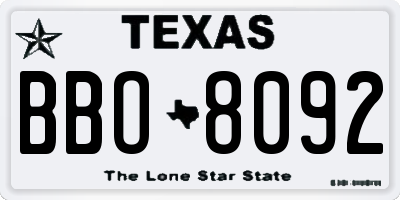 TX license plate BBO8092