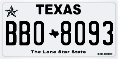 TX license plate BBO8093