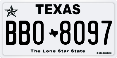 TX license plate BBO8097