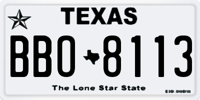TX license plate BBO8113