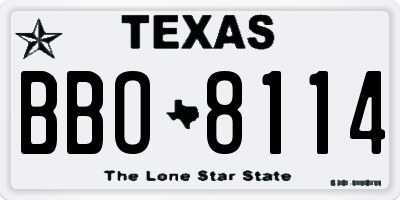 TX license plate BBO8114