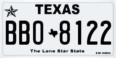 TX license plate BBO8122