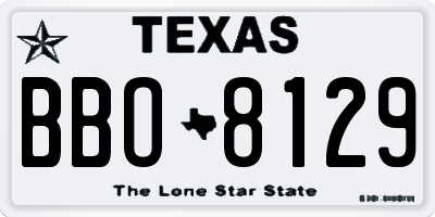 TX license plate BBO8129