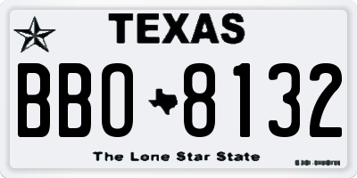 TX license plate BBO8132