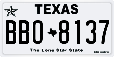 TX license plate BBO8137