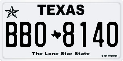 TX license plate BBO8140