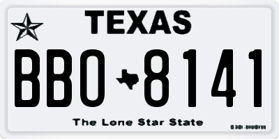 TX license plate BBO8141