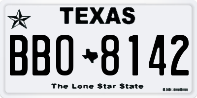 TX license plate BBO8142