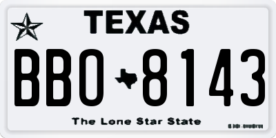TX license plate BBO8143