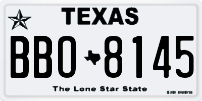 TX license plate BBO8145
