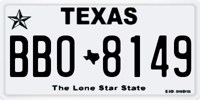 TX license plate BBO8149