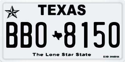 TX license plate BBO8150