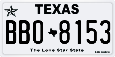 TX license plate BBO8153