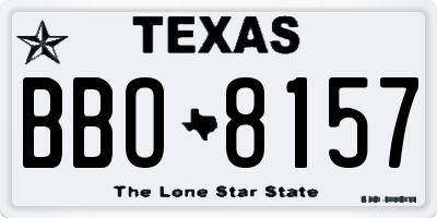 TX license plate BBO8157