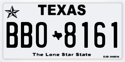 TX license plate BBO8161