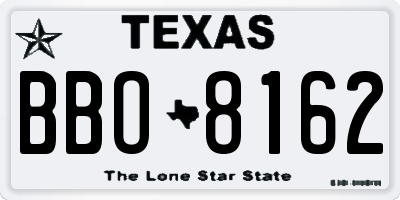 TX license plate BBO8162