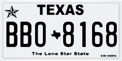 TX license plate BBO8168