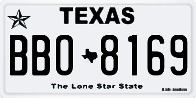 TX license plate BBO8169