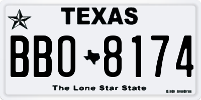 TX license plate BBO8174