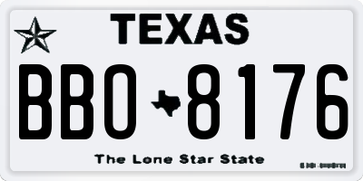 TX license plate BBO8176