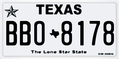 TX license plate BBO8178