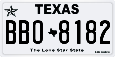 TX license plate BBO8182