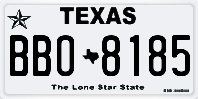 TX license plate BBO8185